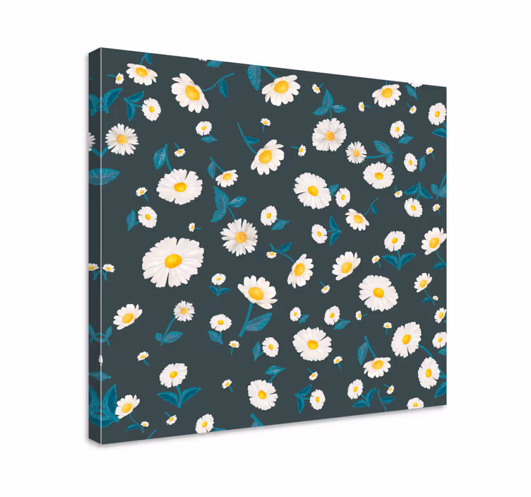 Päivänkakkara kuvio kukka ja kasvi canvas taulu - Tenstickers
