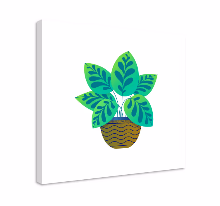 Vehreät lehdet kukka ja kasvi canvas taulu - Tenstickers