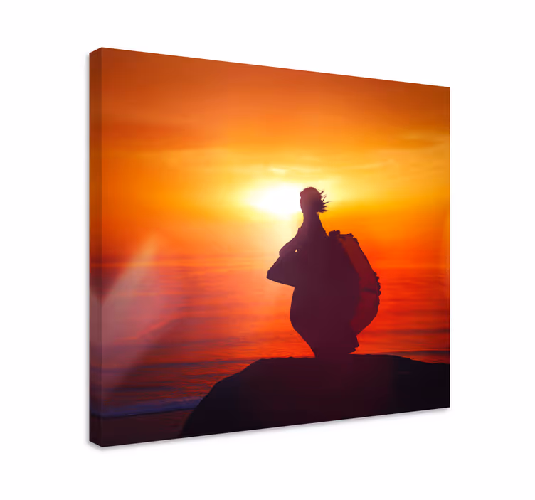Abstrakti canvas taulu auringonlaskun siluetti - Tenstickers
