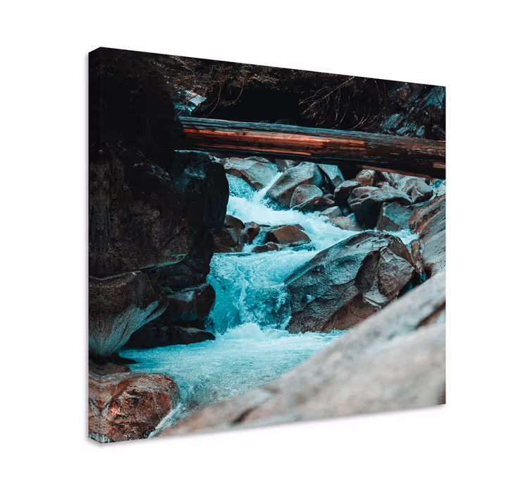 Kiireinen jokivirtaus maisema canvas taulu - Tenstickers