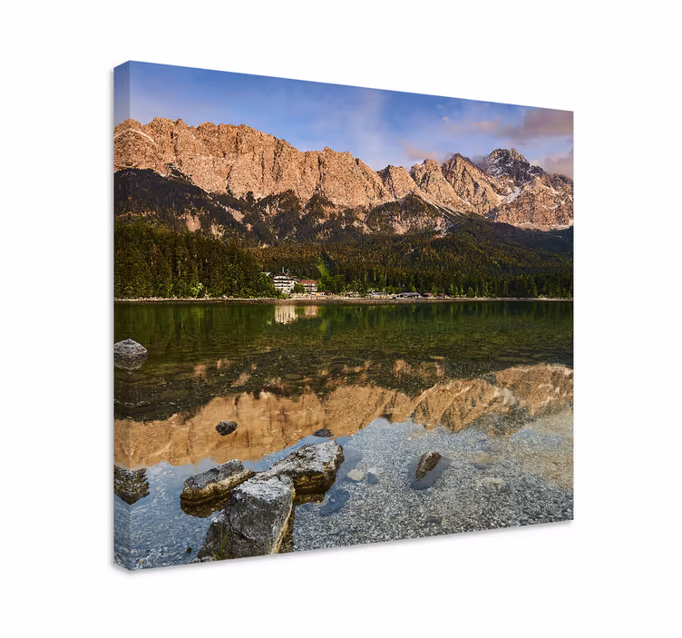 Vuoristoinen heijastusjärvi canvas taulu - Tenstickers