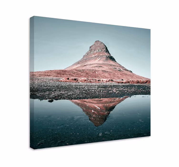 Kirkjufellvuoren heijastusmaisema canvas taulu - Tenstickers
