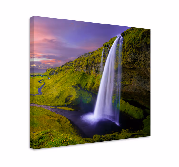Vuoret vesiputous canvas taulu maisema - Tenstickers