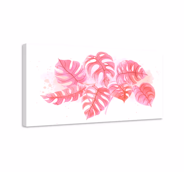 Monstera-lehtijärjestely kukka ja kasvi canvas taulu - Tenstickers