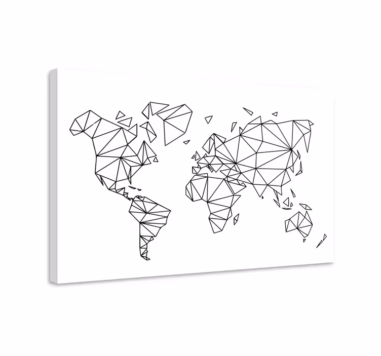Geometrinen maailmankartta nordic canvas - Tenstickers