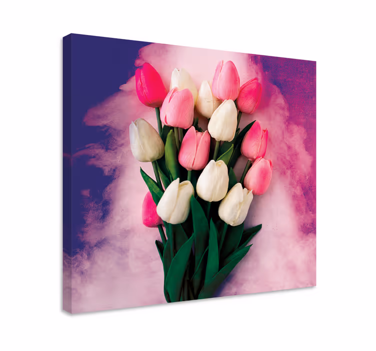 Värikkäitä tulppaaneja canvas taulu kukka - Tenstickers