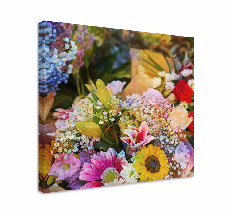 Värikäs puutarha canvas taulu kukka - Tenstickers