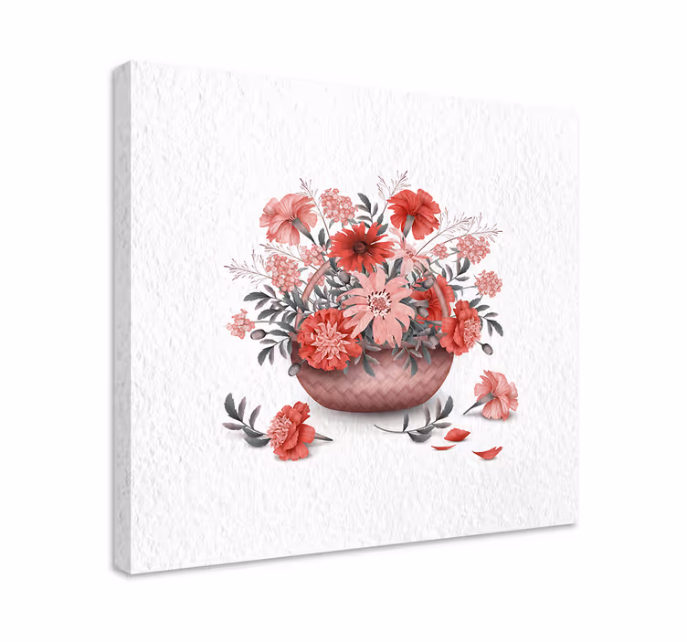 Vaaleanpunainen ja punainen canvas taulu kukka - Tenstickers