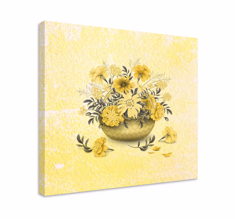 Keltainen kukkakimppu canvas-taulu - Tenstickers