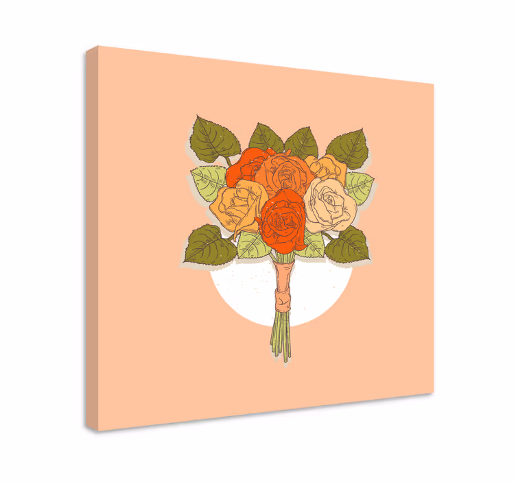 Vintage maali canvas taulu kukka - Tenstickers