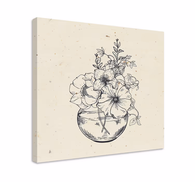 Herkkä vedetty purkki canvas taulu kukka - Tenstickers