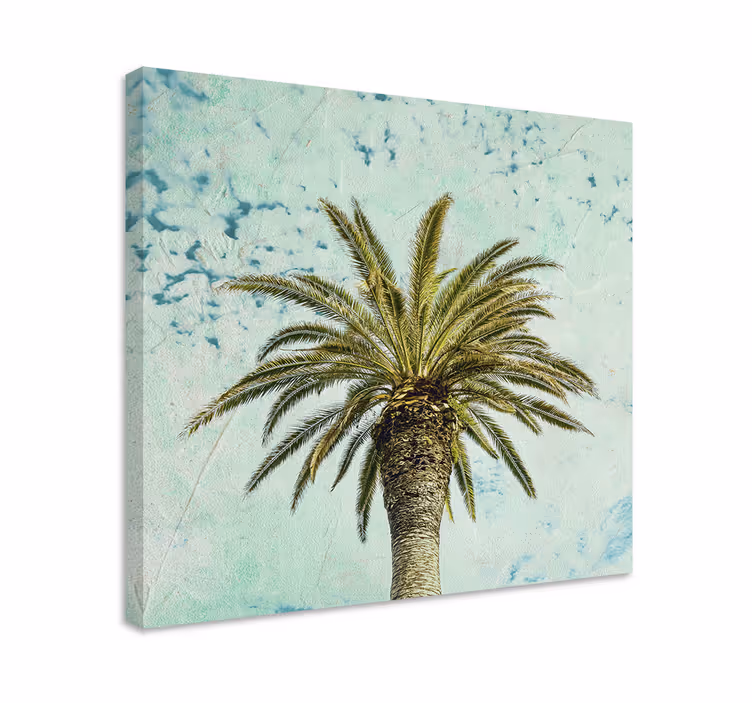 Korkea palmu kukka ja kasvi canvas taulu - Tenstickers