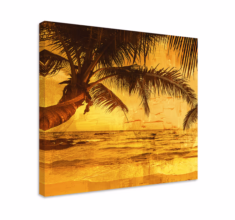 Auringonlasku palmukuva canvas taulu - Tenstickers