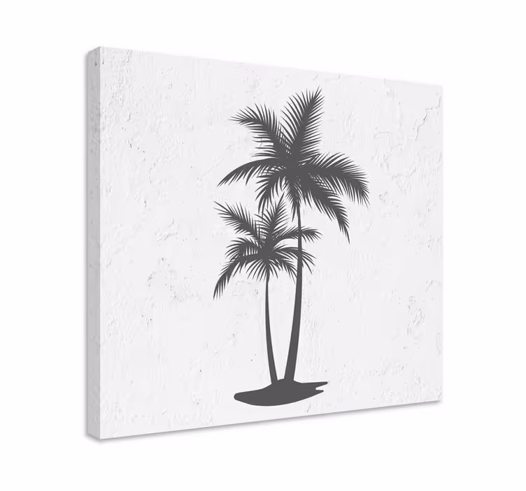 Korkea palmu siluetti puu canvas taulu - Tenstickers