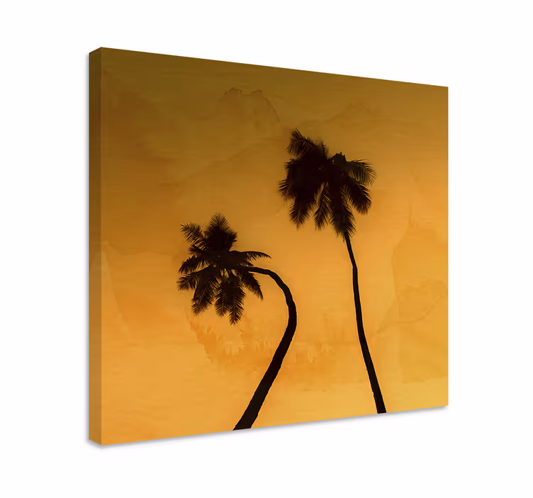 Auringonlaskun varjopalmut canvas-taulu - Tenstickers