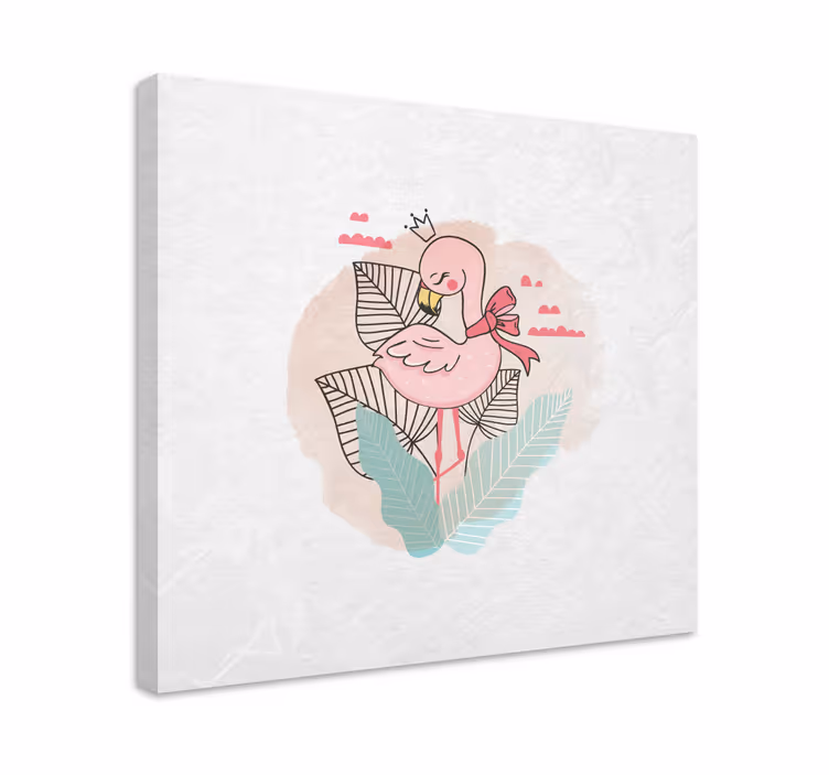 Flamingo nauhan kanssa eläin canvas taulu - Tenstickers