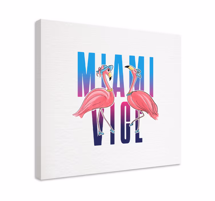 Miami varapuheen flamingo suunnittelu eläin canvas - Tenstickers