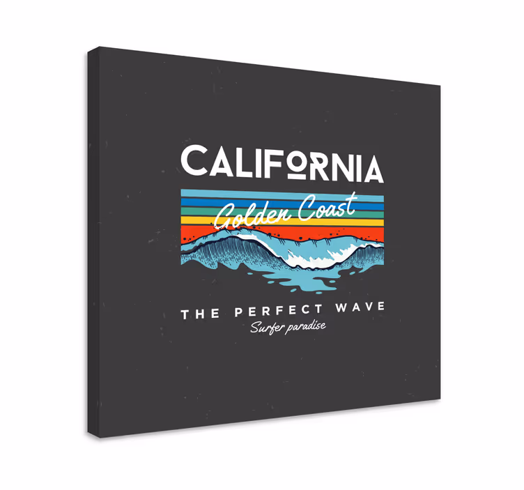 Kalifornian surffia aalloissa canvas taulu - Tenstickers