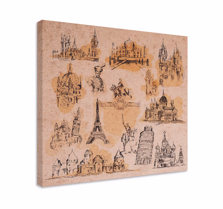 Historialliset muistomerkit canvas taulu - Tenstickers