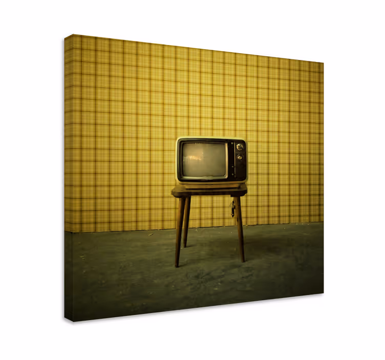 Vanha tv jakkara olohuone canvas - Tenstickers