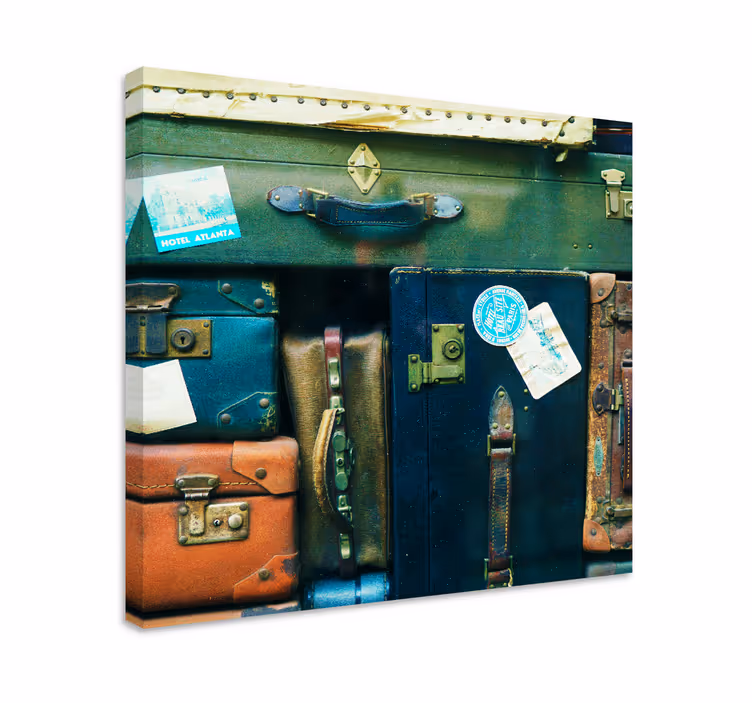 Mukava muotoilu vintage matkalaukkuja makuuhuone canvas - Tenstickers