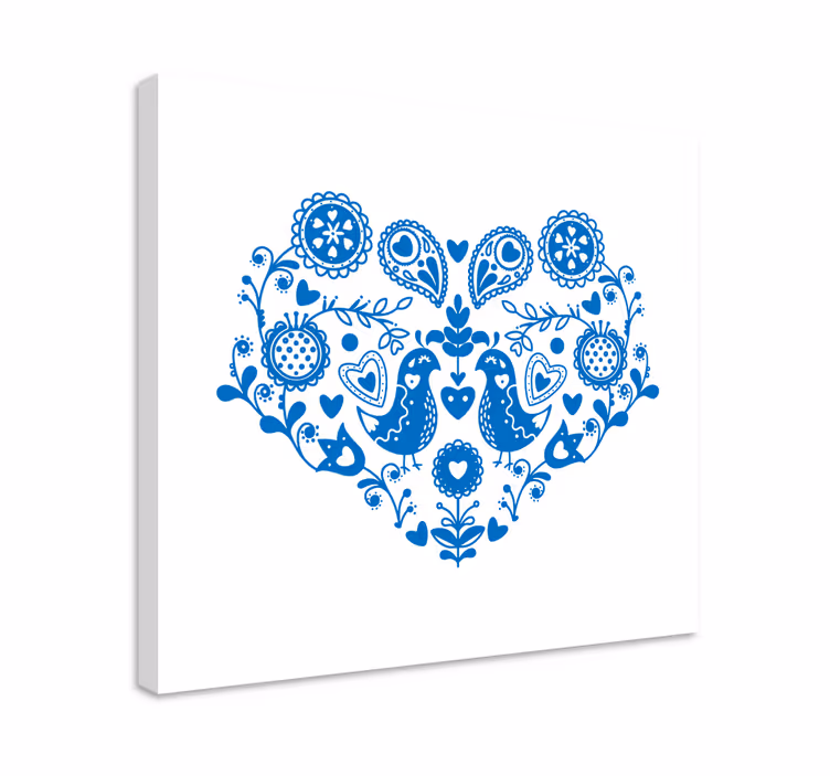 Sydämenmuotoinen canvas taulu kukka - Tenstickers