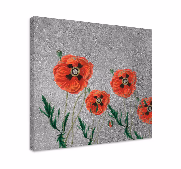 Värikkäät unikon kukat canvas taulu - Tenstickers