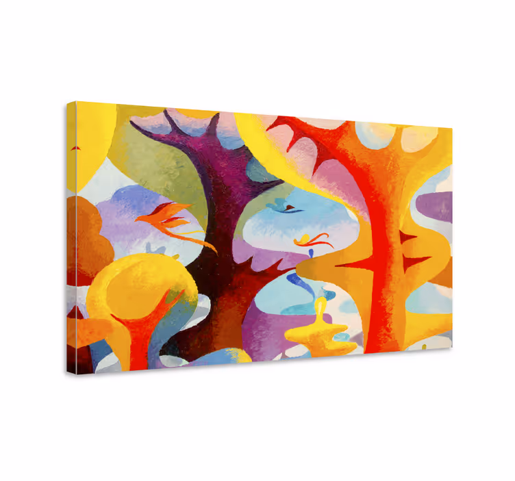 Värikkäät orgaaniset muodot abstrakti canvas taulu - Tenstickers