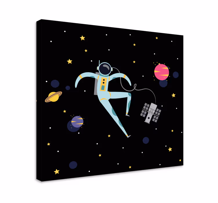 Kelluva avaruusmies sarjakuva lasten canvas - Tenstickers