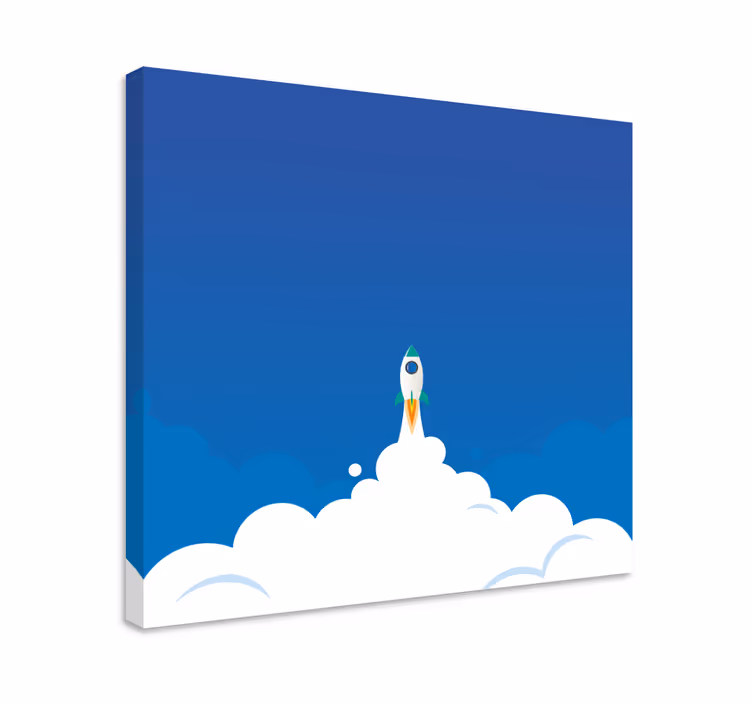 Raketinlaukaisu seikkailu dinosaurus canvas taulu - Tenstickers