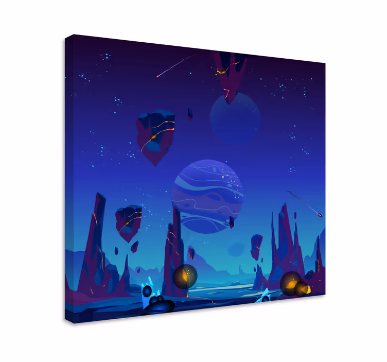 Lasten canvas taulu avaruusseikkailun teemalla - Tenstickers