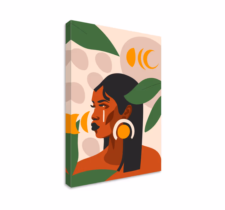 Tyylikäs naisen muotokuva hahmo canvas taulu - Tenstickers