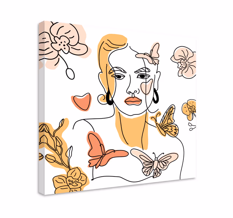 Abstrakti naisen kasvot makuuhuone canvas - Tenstickers