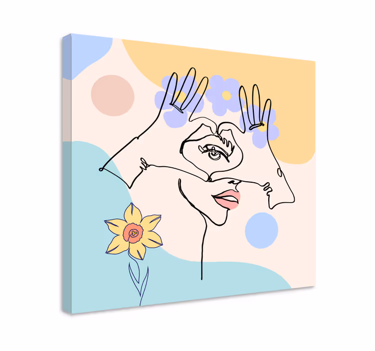 Abstrakti käsiviivatyö taide canvas taulu - Tenstickers