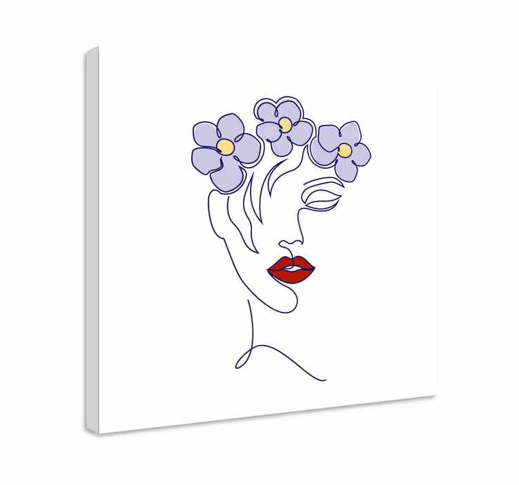 Elegantti nainen kukallinen taide canvas taulu - Tenstickers
