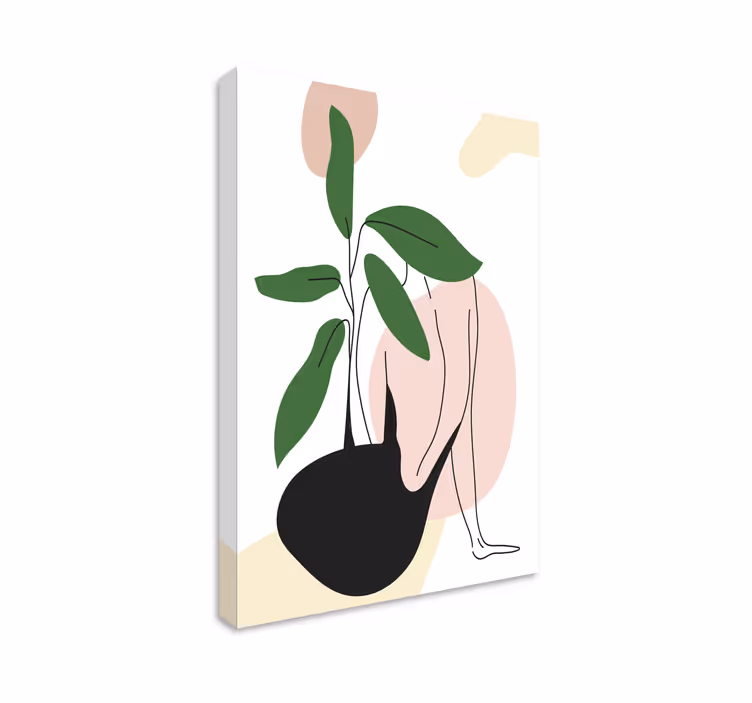 Naisfiguuri kasvi abstrakti canvas taulu - Tenstickers