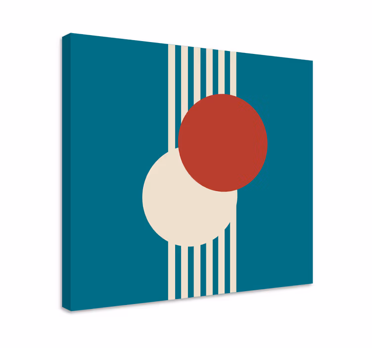 Kaksi ympyrää abstrakti taide geometrinen canvas - Tenstickers