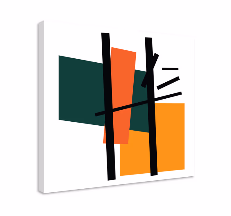 Neliöt ja suorakulmiot abstrakti taide geometrinen canvas - Tenstickers