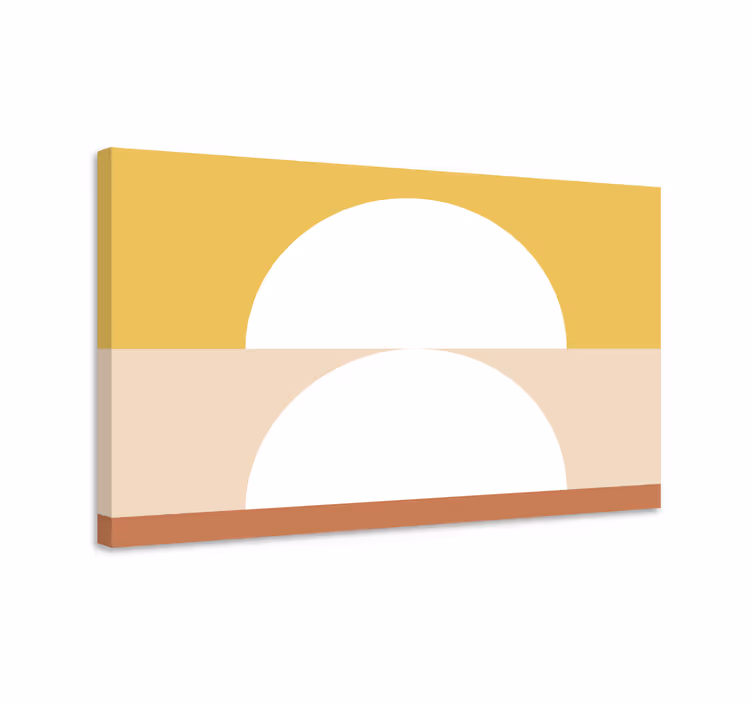 Kaksi puoliympyrän geometrista taidetta geometrinen canvas - Tenstickers