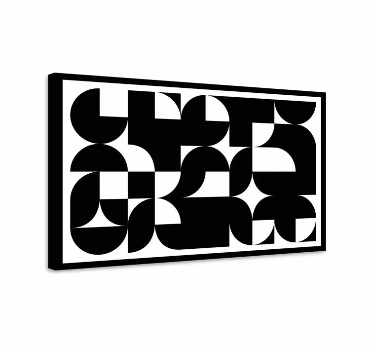Musta abstrakti taide geometrinen canvas - Tenstickers