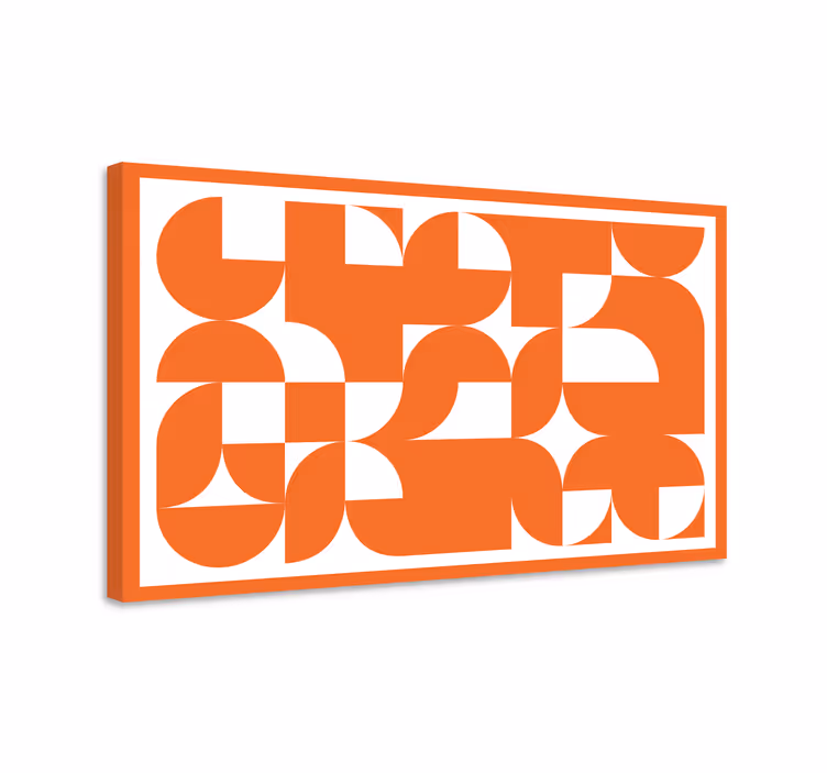 Oranssi abstrakti taide kuvio geometrinen canvas - Tenstickers