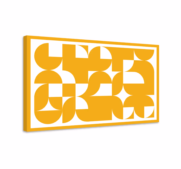 Taide muotoilee keltaista kuviota geometrinen canvas - Tenstickers