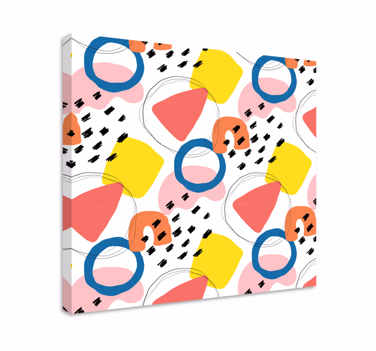Värikkäät abstraktit muodot geometrinen canvas taulu - Tenstickers
