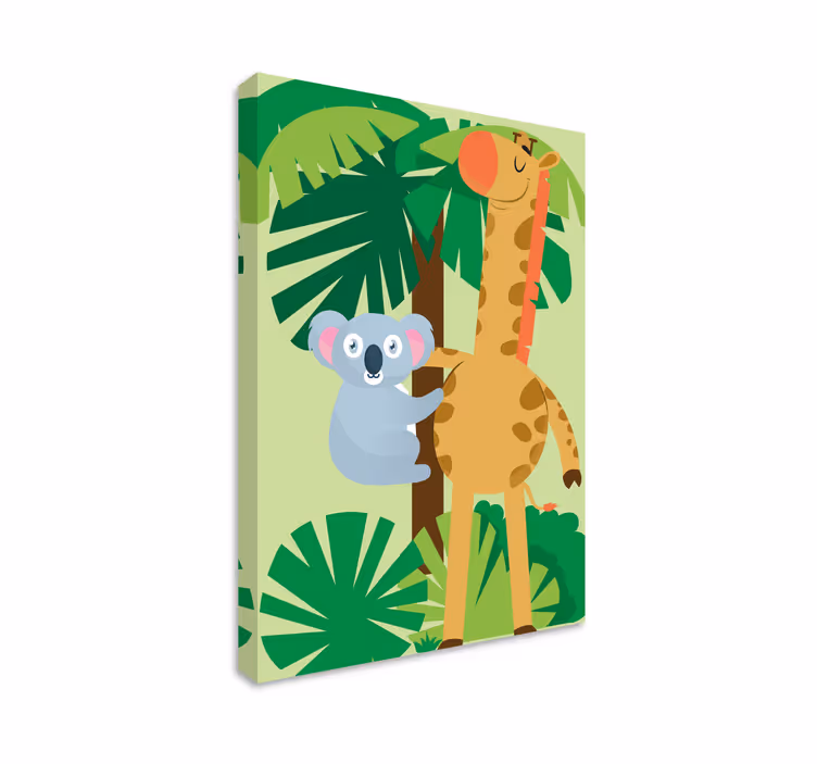 Koala ja giraffi eläin canvas taulu - Tenstickers
