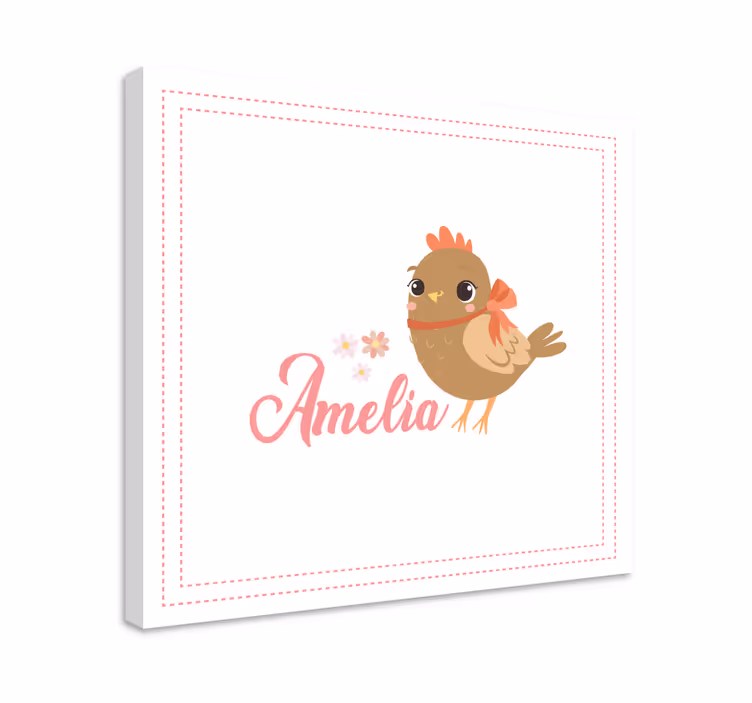Tipu nauhalla ja nimellä lintu canvas - Tenstickers