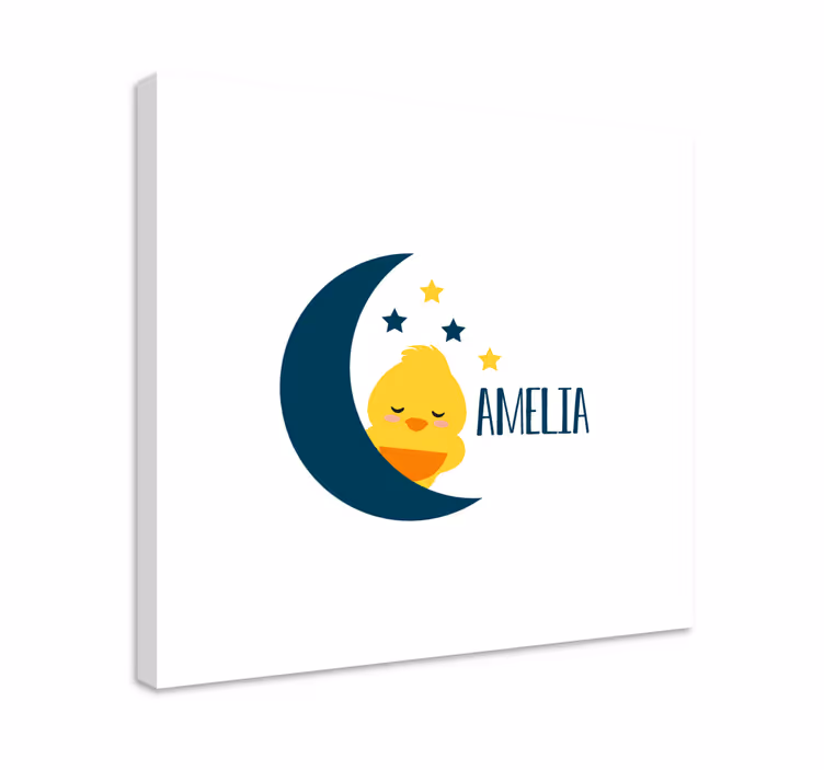 Uninen kana kuu vauvan huoneen canvas taulu - Tenstickers