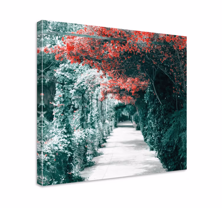 Värikäs kukkatie canvas taulu - Tenstickers