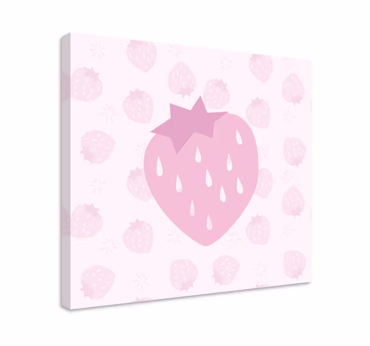 Vaaleanpunainen sydänmansikka hedelmä canvas taulu - Tenstickers