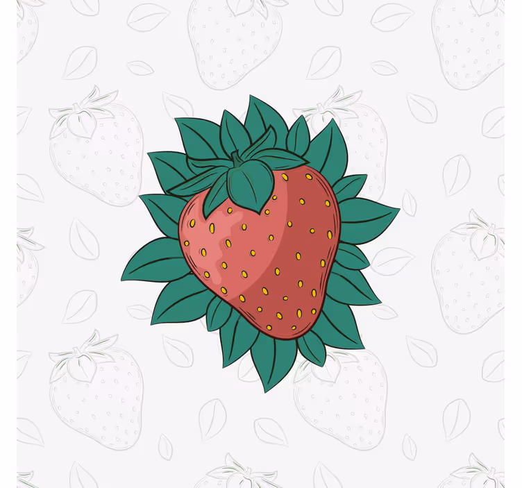 Mansikka lehtineen hedelmä canvas taulu - Tenstickers