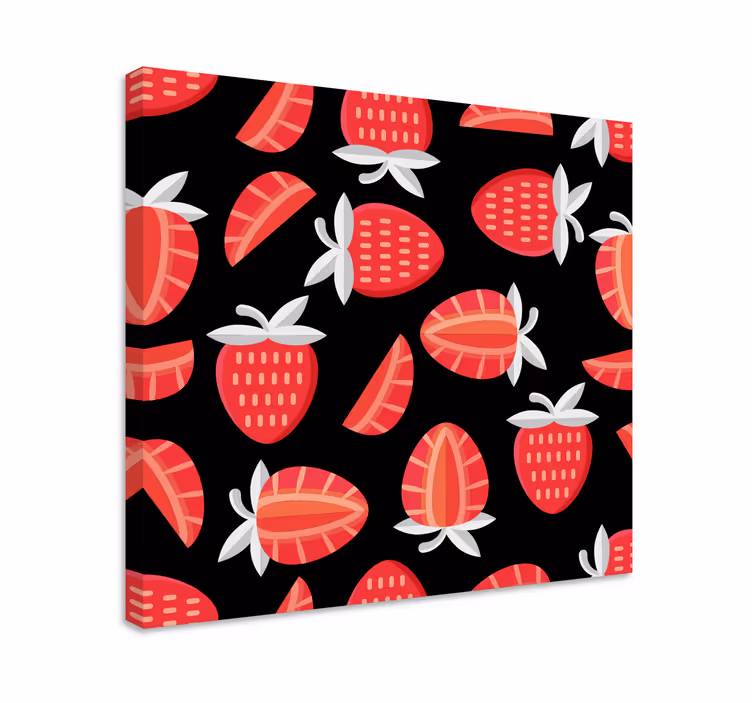 Hedelmäcanvas-taulu mansikkakuviolla - Tenstickers